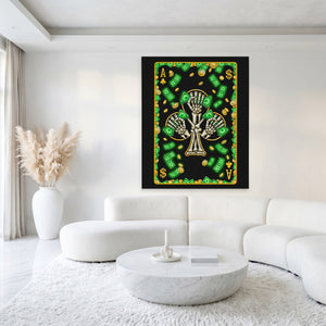 Skeleton Money Ace of Clubs Card - Thedopeart