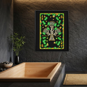 Skeleton Money Ace of Clubs Card