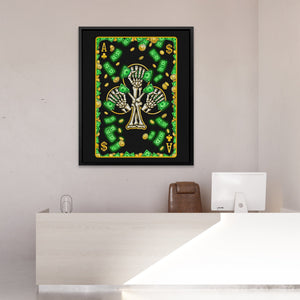 Skeleton Money Ace of Clubs Card