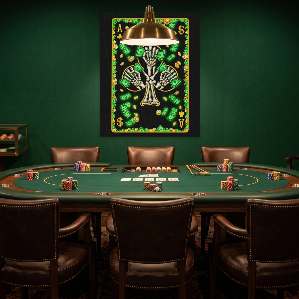 Skeleton Money Ace of Clubs Card