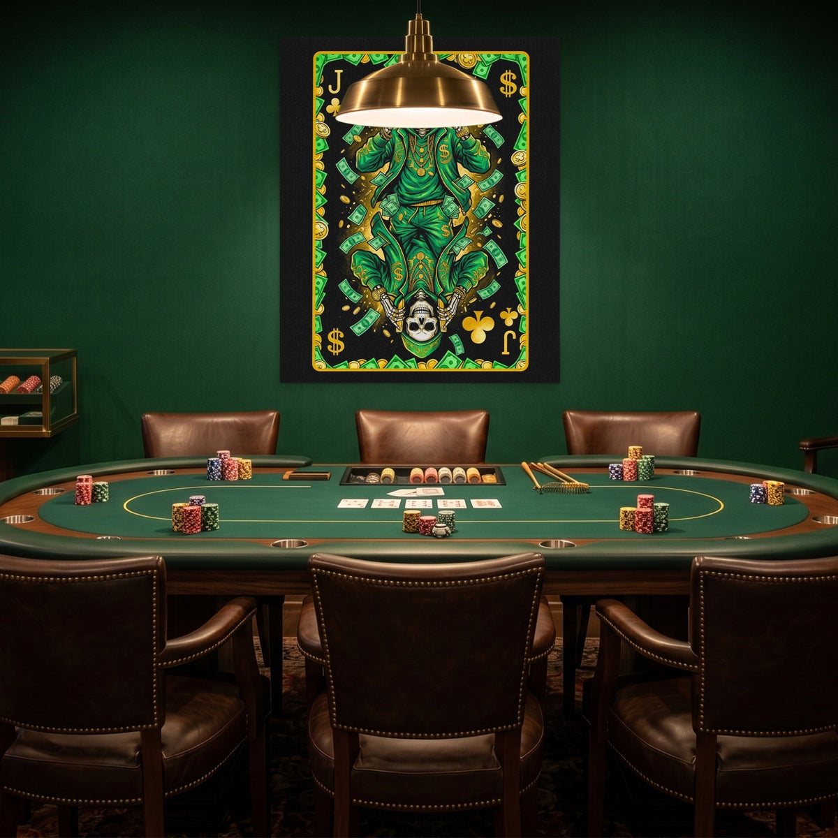 Skeleton Money Jack of Clubs Card - Thedopeart
