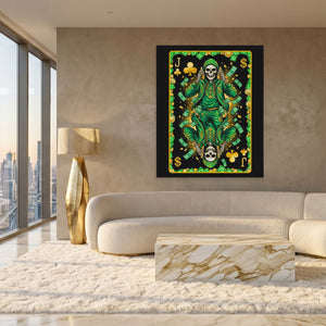 Skeleton Money Jack of Clubs Card - Thedopeart