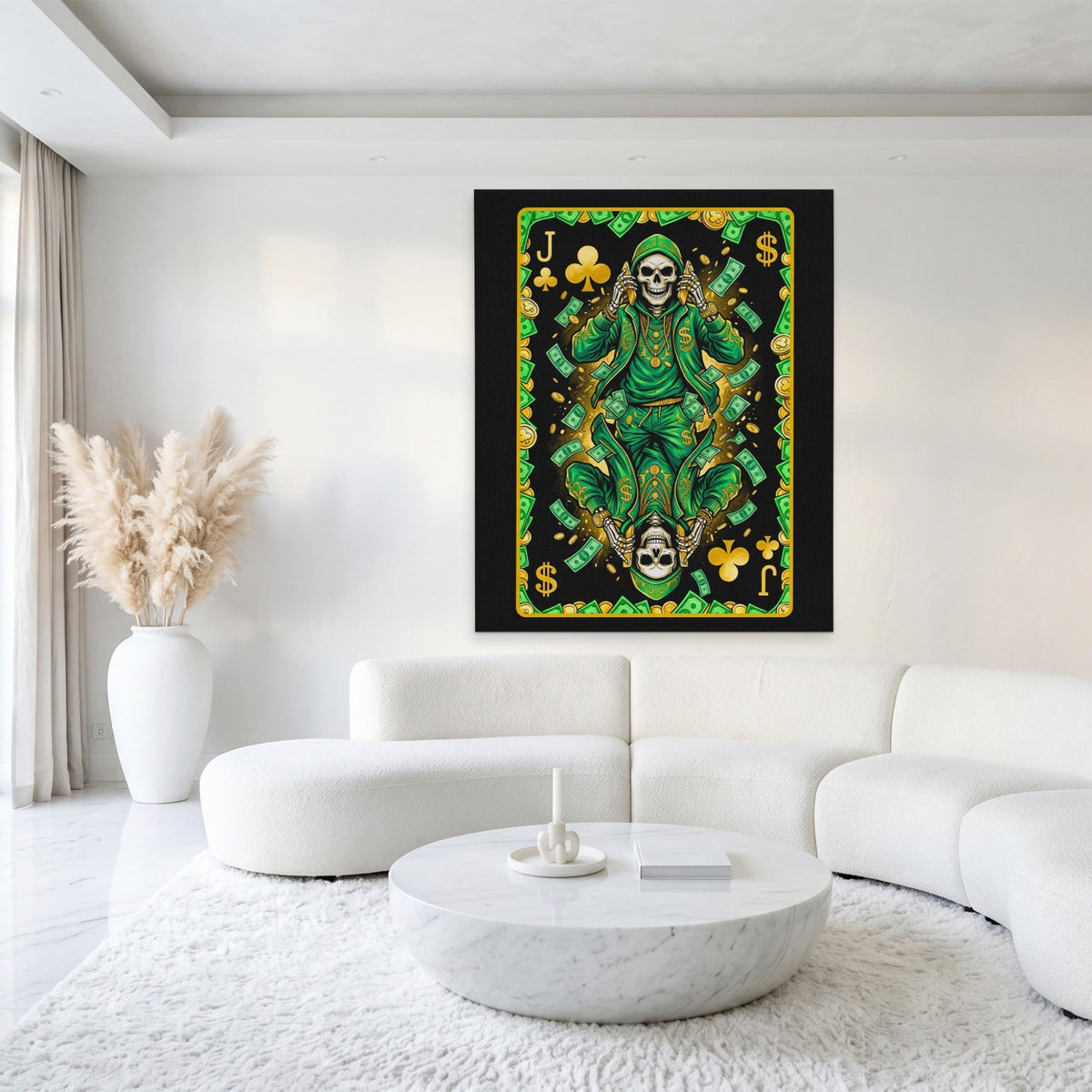 Skeleton Money Jack of Clubs Card - Thedopeart