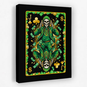Skeleton Money Jack of Clubs Card