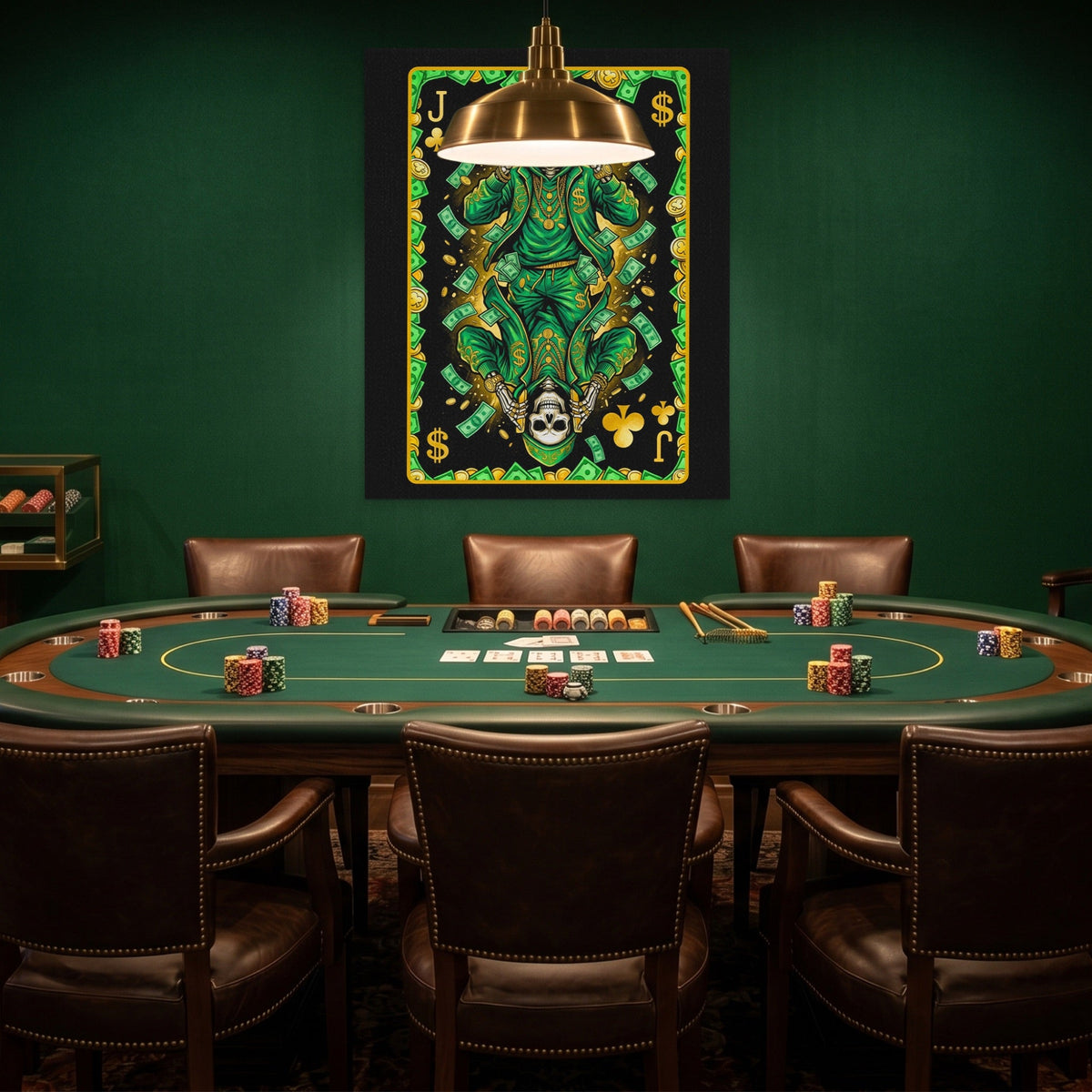 Skeleton Money Jack of Clubs Card