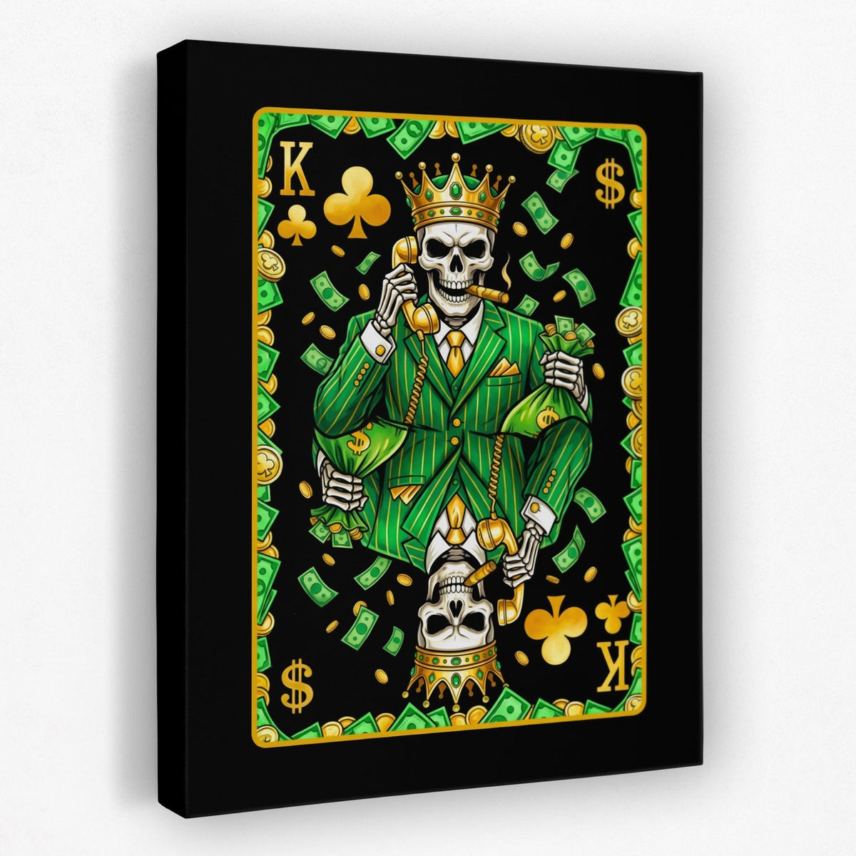 Skeleton Money King of Clubs Card - Thedopeart