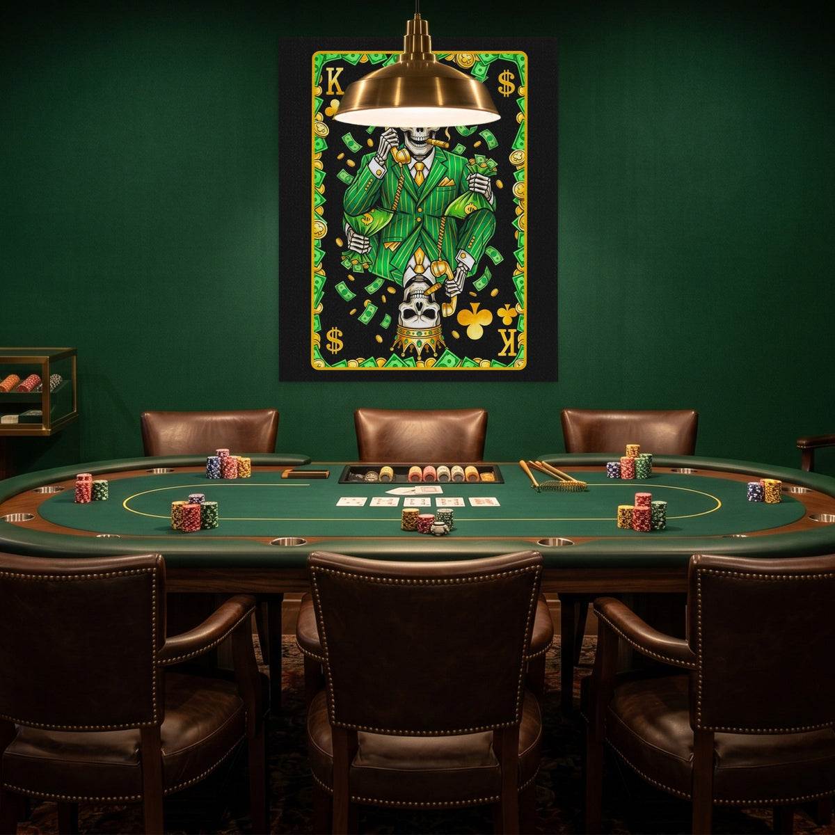 Skeleton Money King of Clubs Card