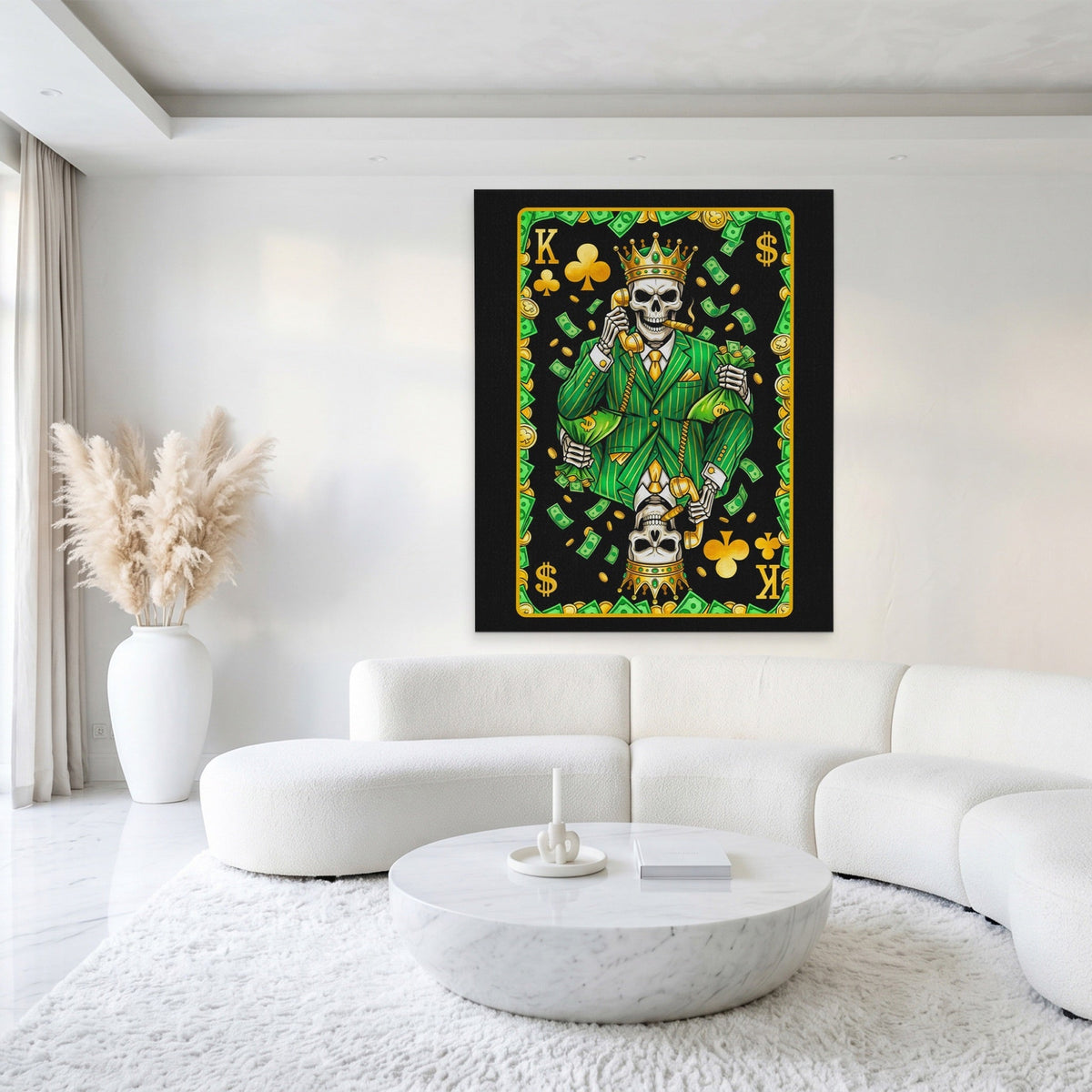 Skeleton Money King of Clubs Card