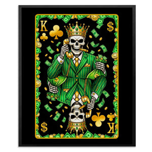 Skeleton Money King of Clubs Card