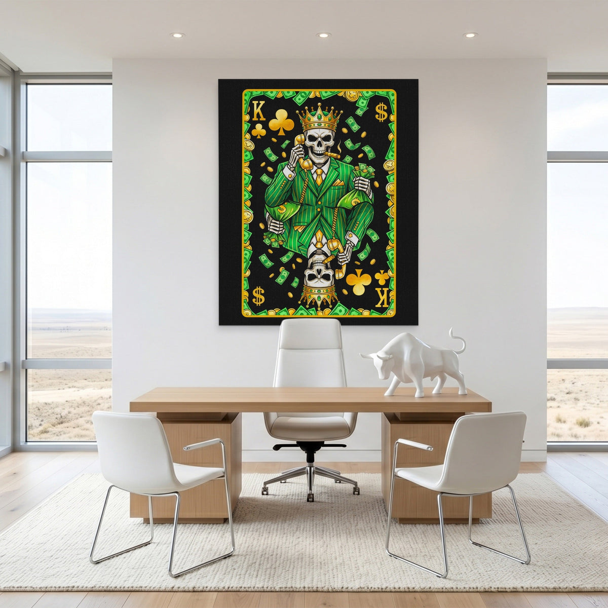 Skeleton Money King of Clubs Card