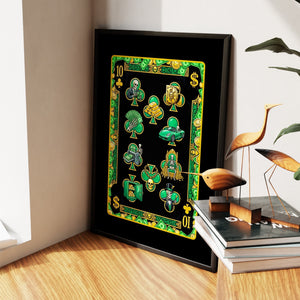 Skeleton Money Ten of Clubs Card - Thedopeart
