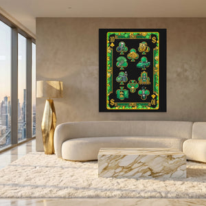Skeleton Money Ten of Clubs Card - Thedopeart
