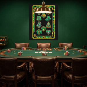 Skeleton Money Ten of Clubs Card