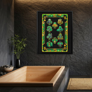 Skeleton Money Ten of Clubs Card