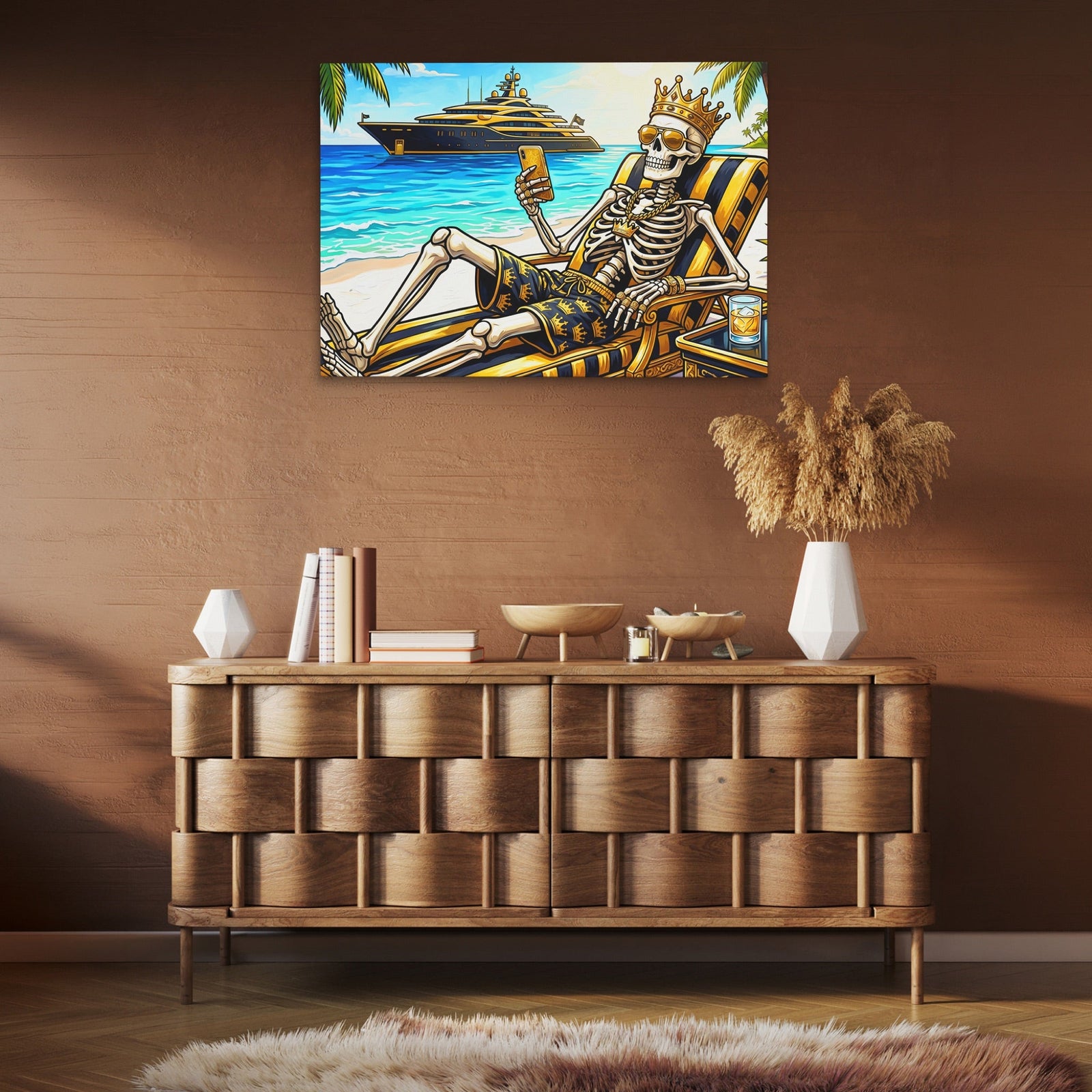 Skeleton Tropical Paradise - Thedopeart