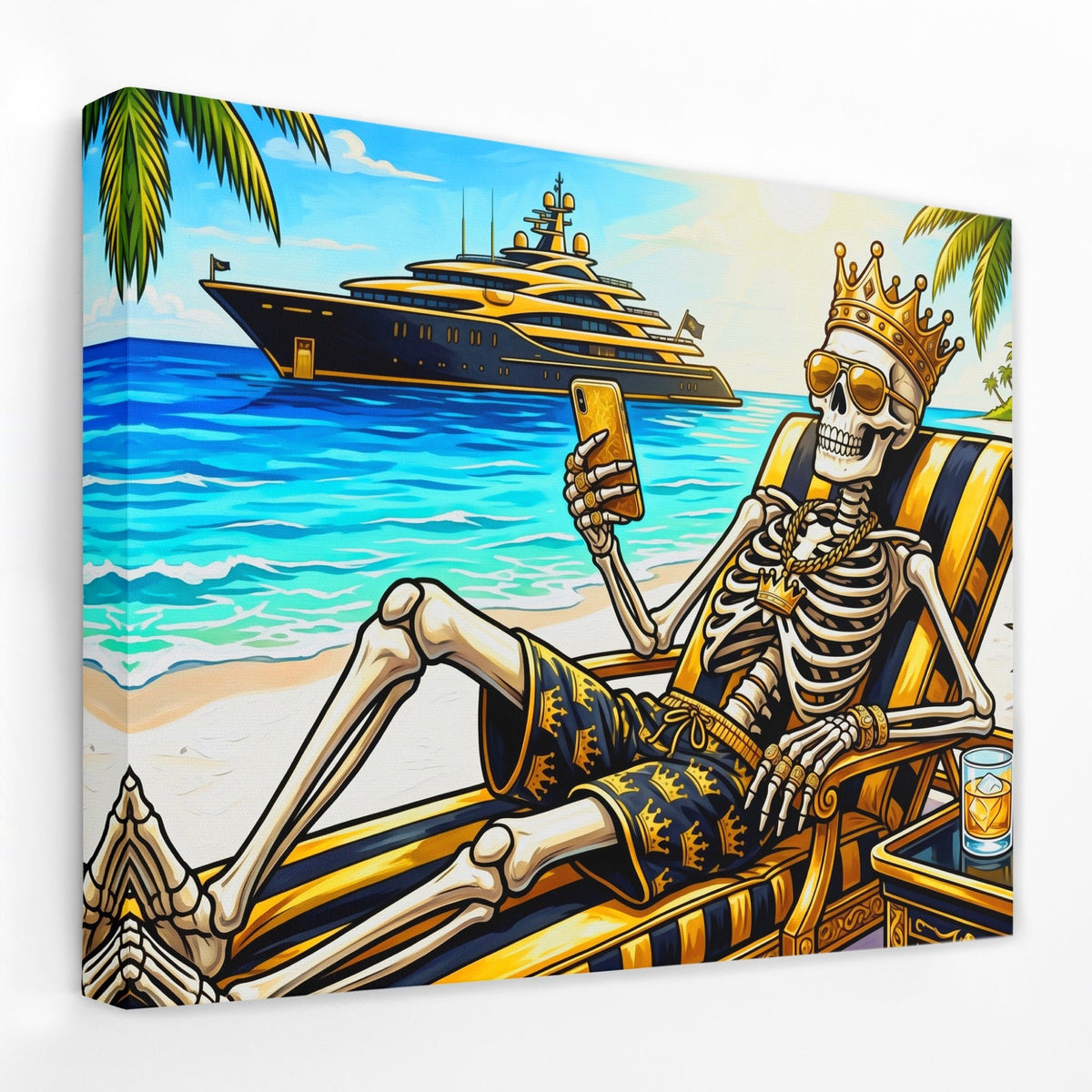 Skeleton Tropical Paradise - Thedopeart