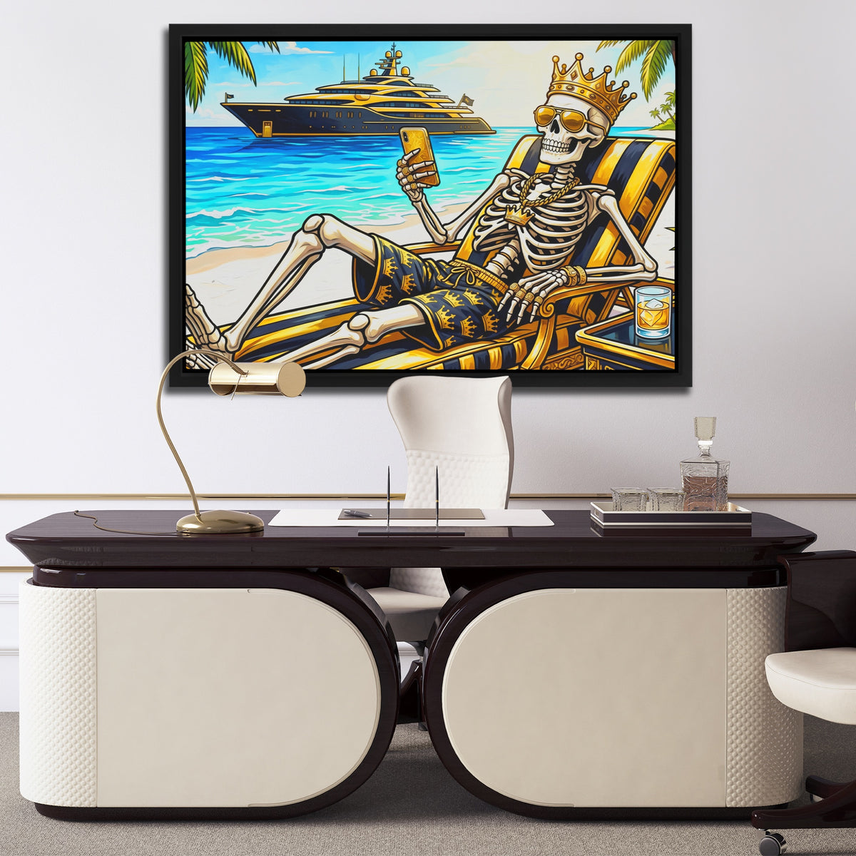 Skeleton Tropical Paradise - Thedopeart