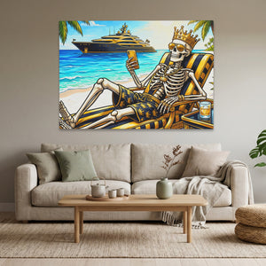 Skeleton Tropical Paradise - Thedopeart
