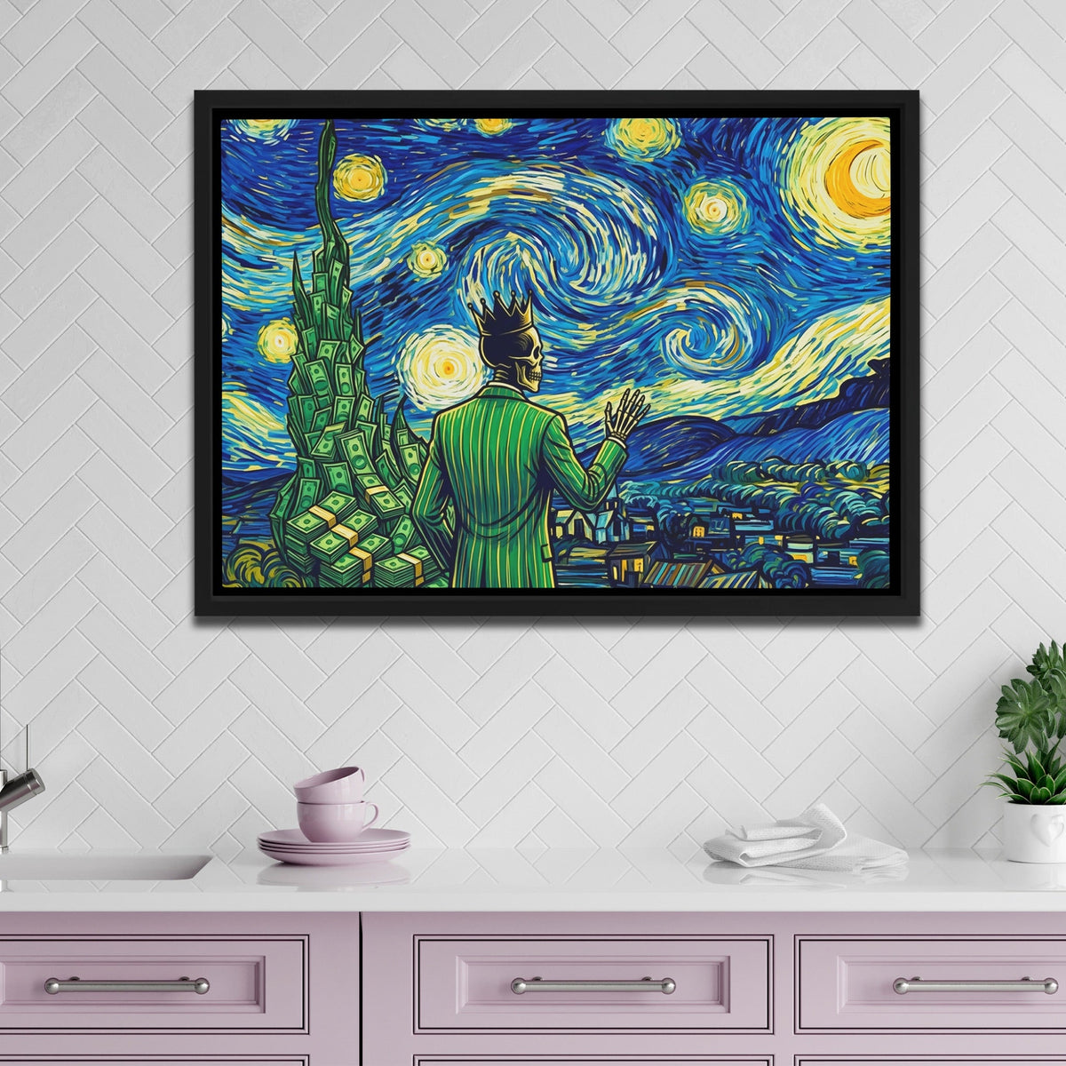 Skull Swirling Cosmos - Thedopeart