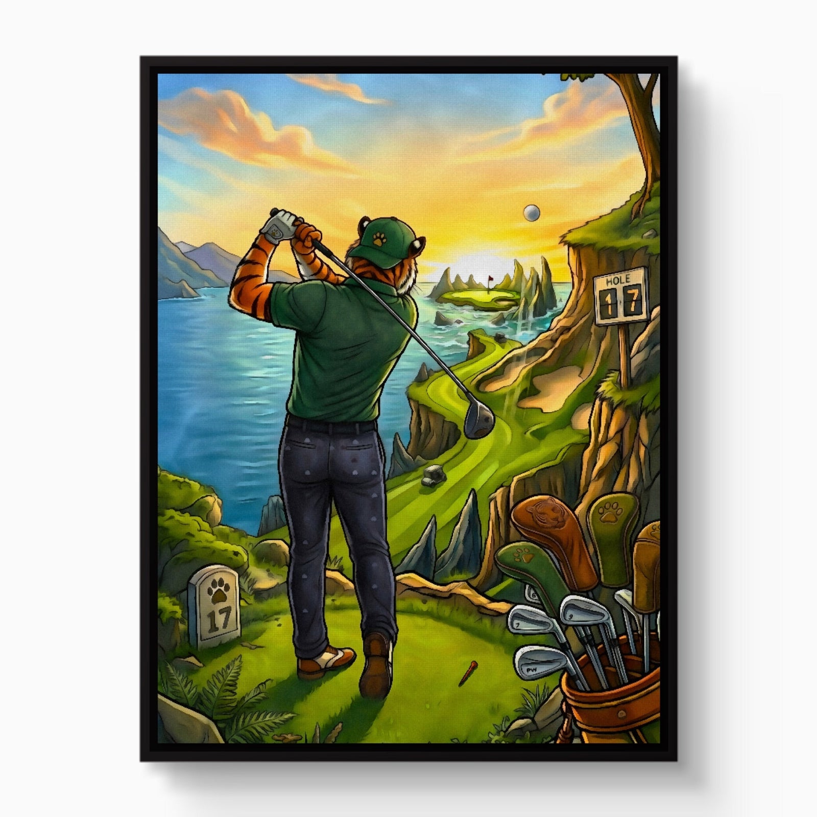 Tiger Golfing