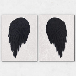 Black Angel Wings 2 Piece Set - Thedopeart Canvas