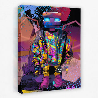 Pink Money Drip Droid - 12 x 16 Canvas / Canvas Wrap ― 1.25" (No Frame)