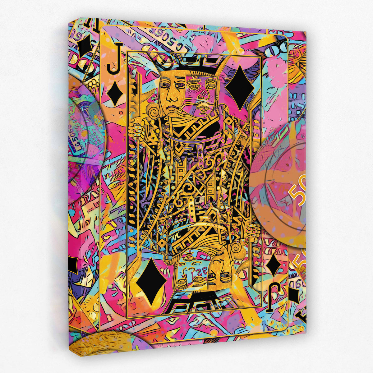Pink Money Poker Jack - Thedopeart Canvas
