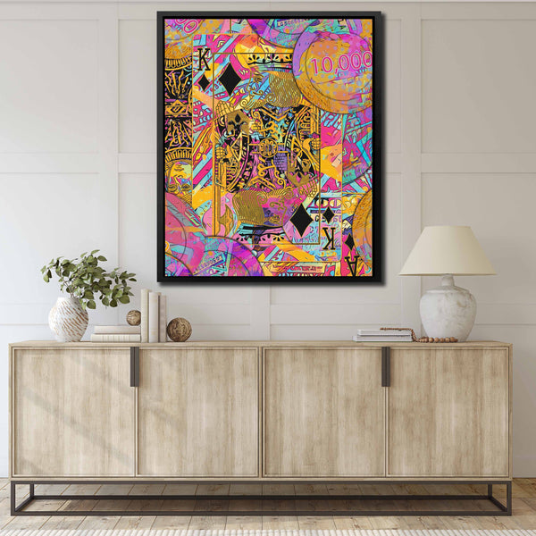 Pink Money Poker King - Thedopeart Canvas