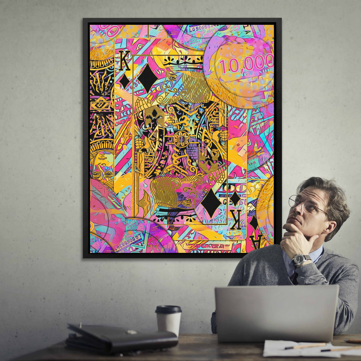 Pink Money Poker King - Thedopeart Canvas