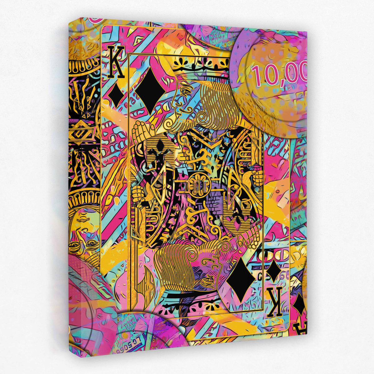 Pink Money Poker King - Thedopeart Canvas