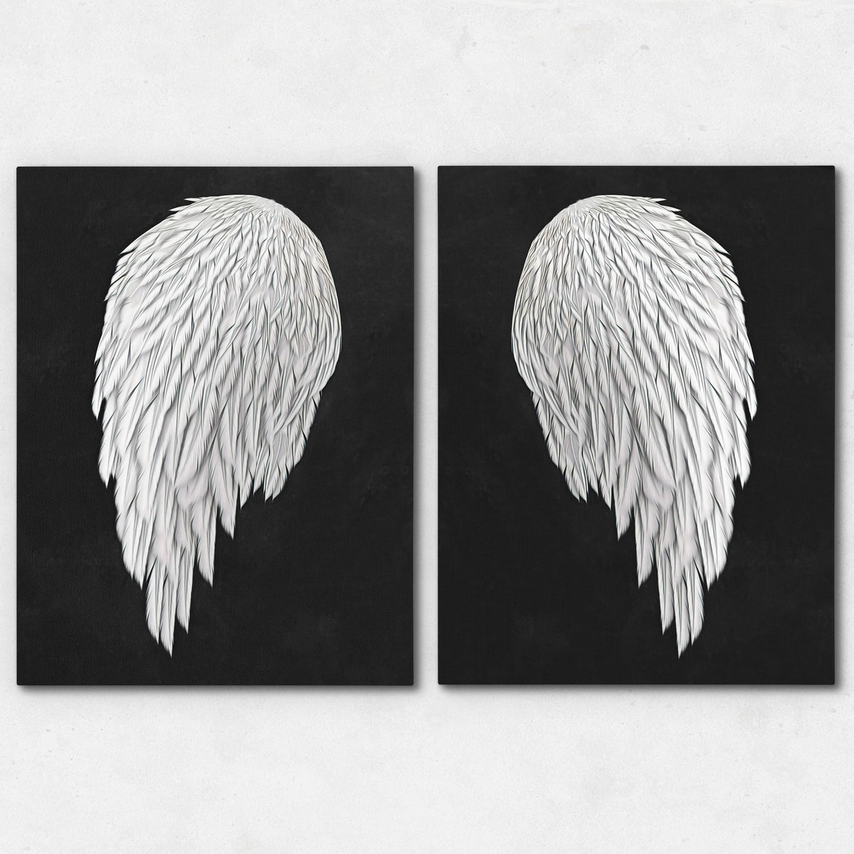 White Angel Wings 2 Piece Set - Thedopeart Canvas