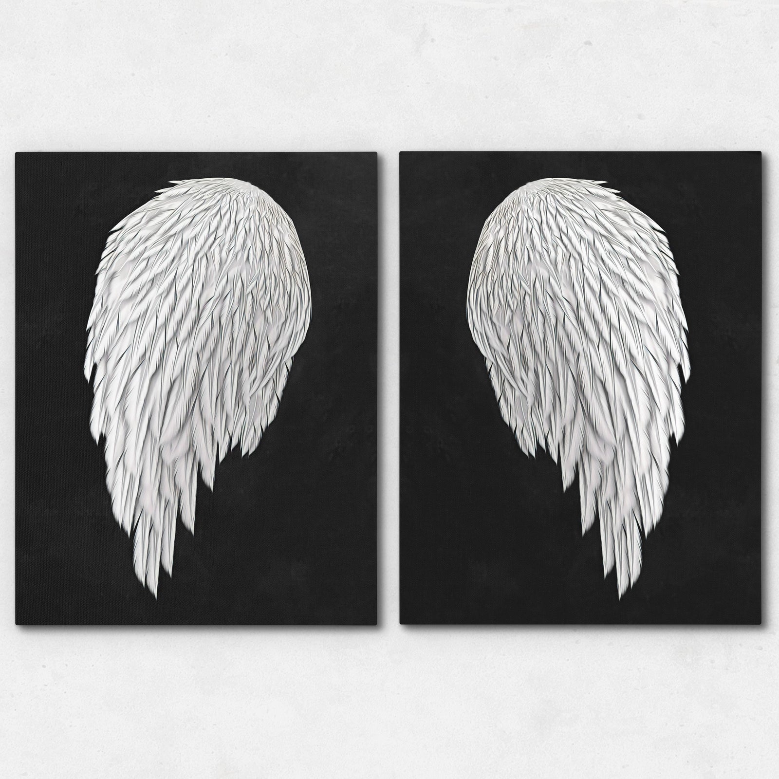 White Angel Wings 2 Piece Set - Thedopeart Canvas