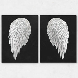 White Angel Wings 2 Piece Set - Thedopeart Canvas