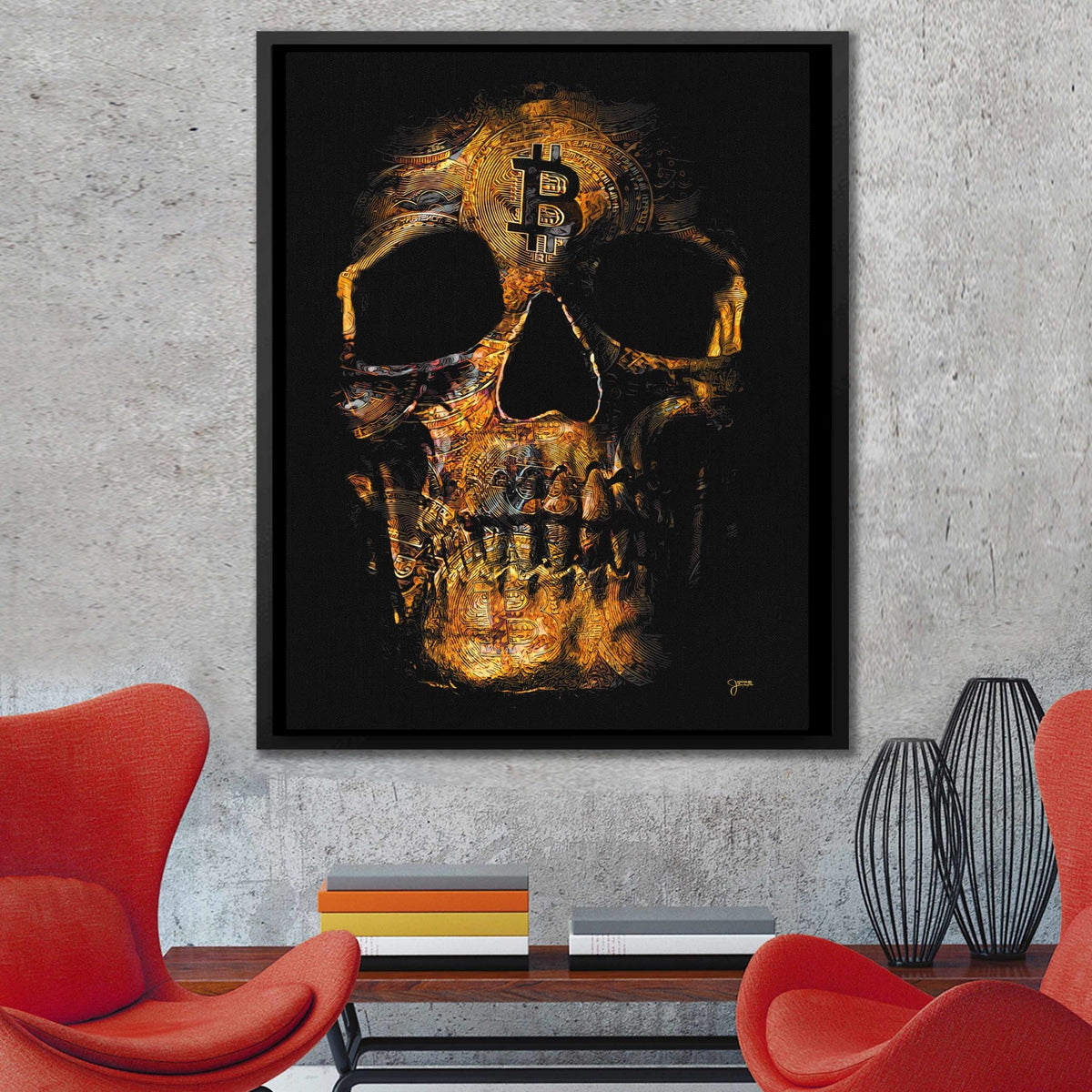 Bitcoin $kull - Thedopeart Canvas