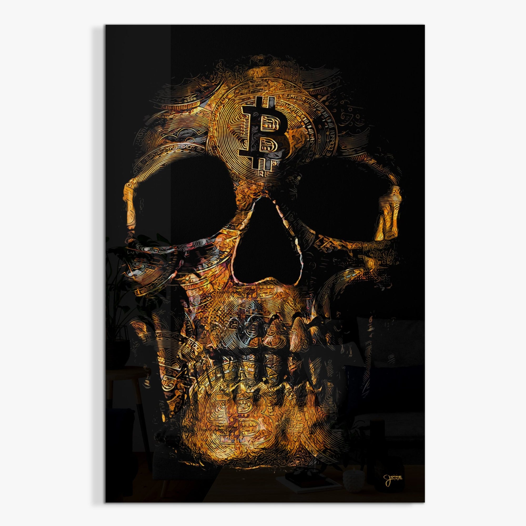 Bitcoin $kull Acrylic Print - Thedopeart Acrylic