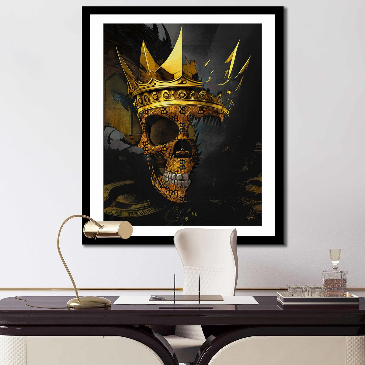 Bitcoin Skull King Semi-Gloss Print - Thedopeart Prints