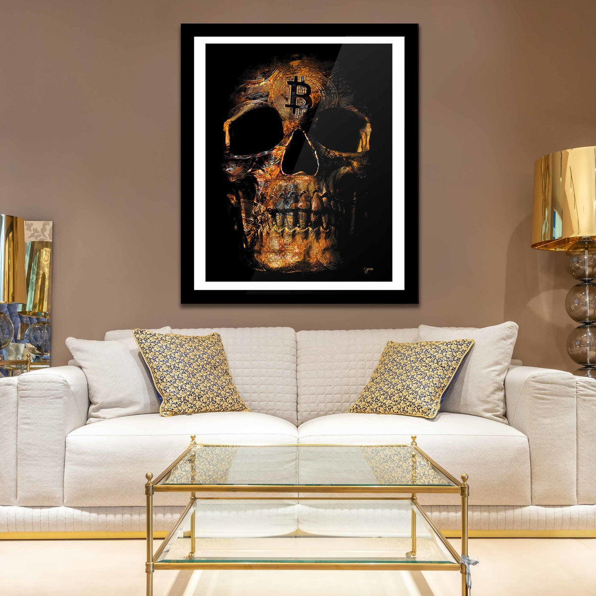 Bitcoin Skull Semi-gloss Print - Thedopeart Prints
