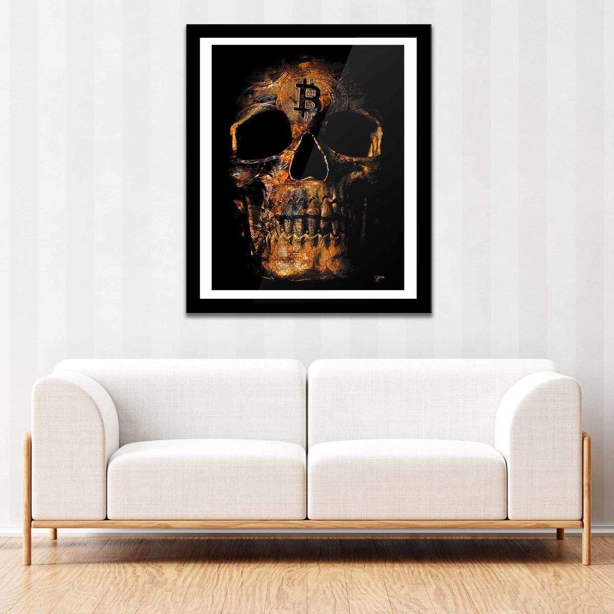 Bitcoin Skull Semi-gloss Print - Thedopeart Prints