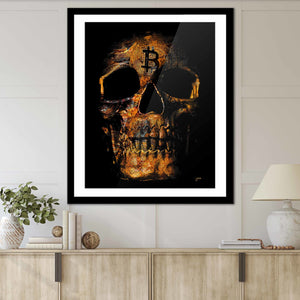 Bitcoin Skull Semi-gloss Print - Thedopeart Prints