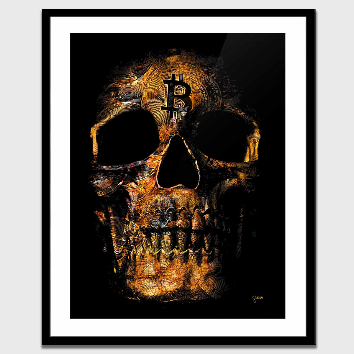 Bitcoin Skull Semi-gloss Print - Thedopeart Prints