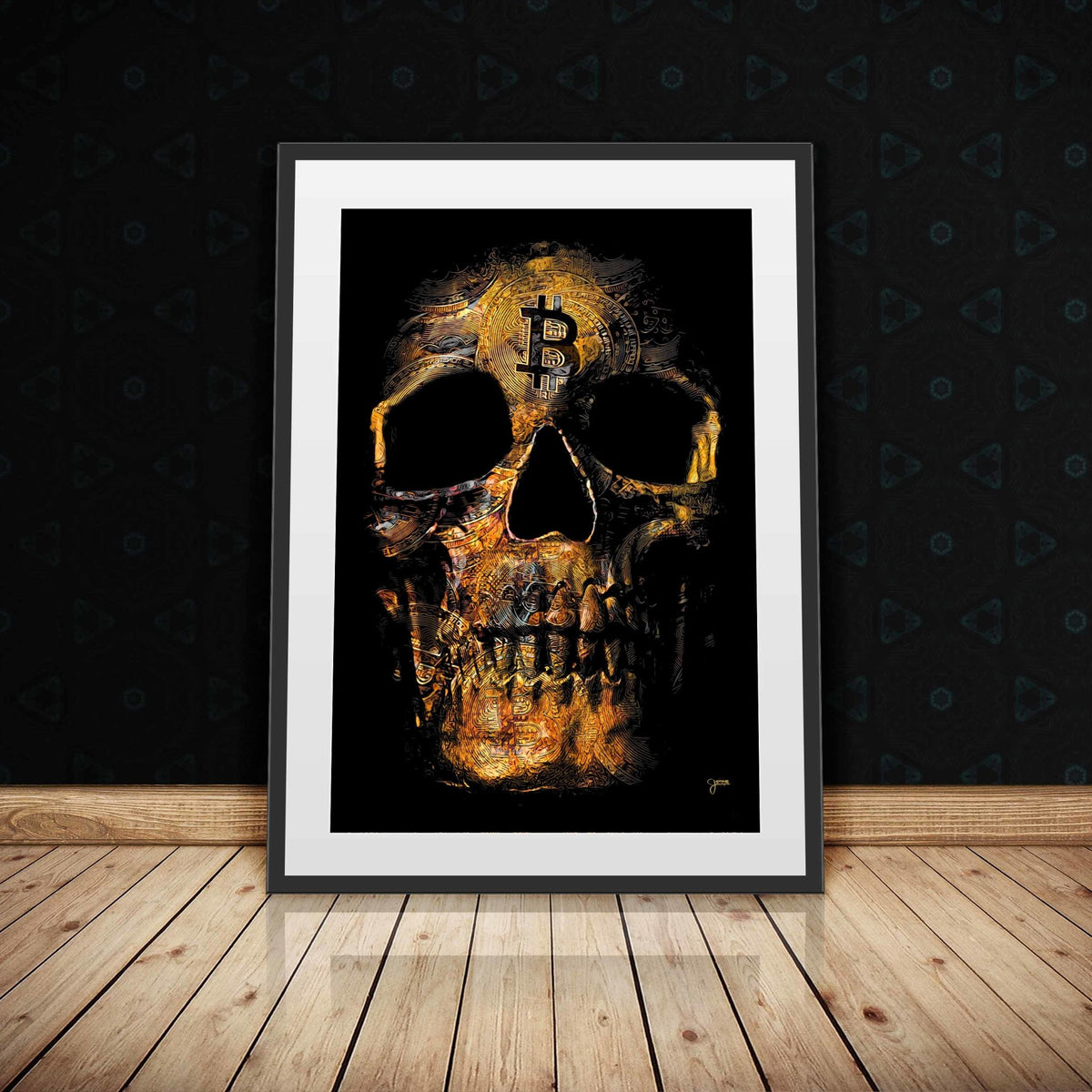 Bitcoin Skull Semi-gloss Print - Thedopeart Prints