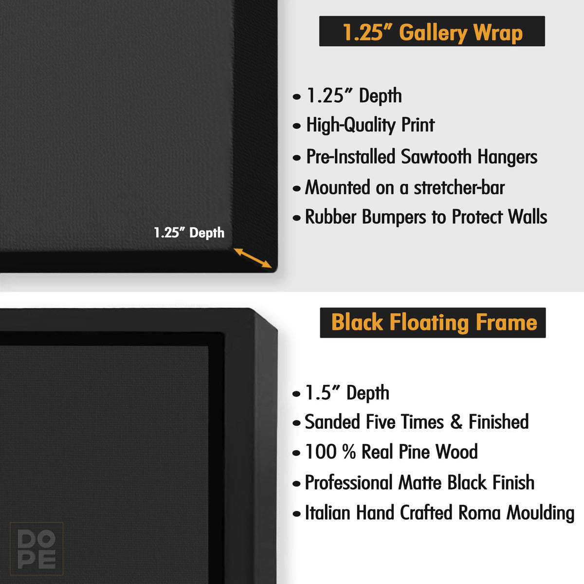 Black Angel Wings 2 Piece Set - Thedopeart Canvas