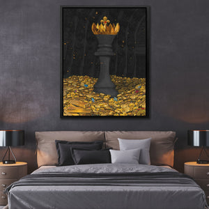 Black Bitcoin Chess King - Thedopeart Canvas