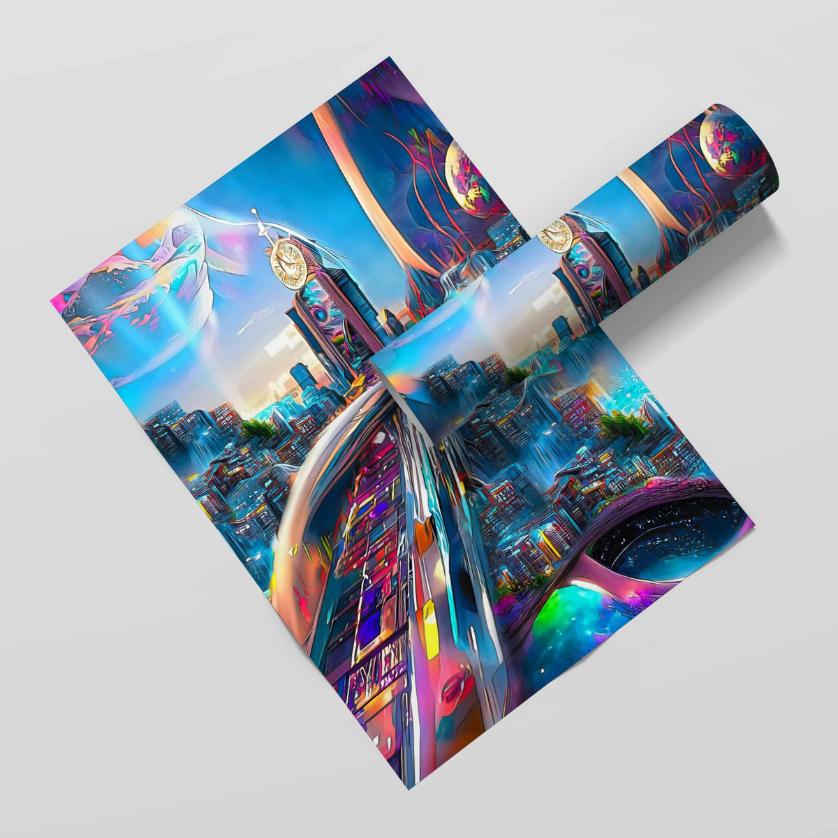 Bubble Gum City Semi-gloss Print - Thedopeart Prints