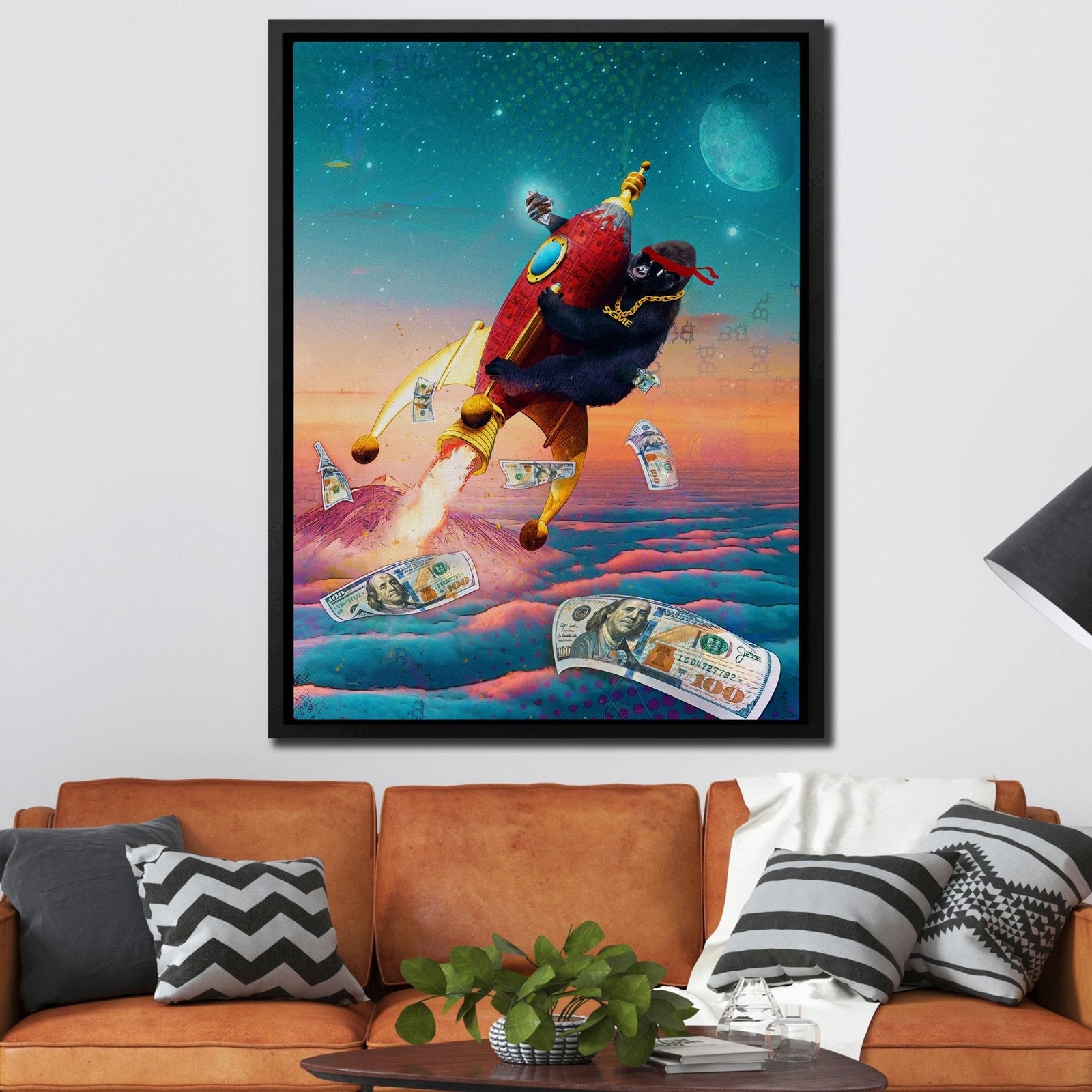 Diamond Hands To the Moon [$GME Chain] - Thedopeart Canvas