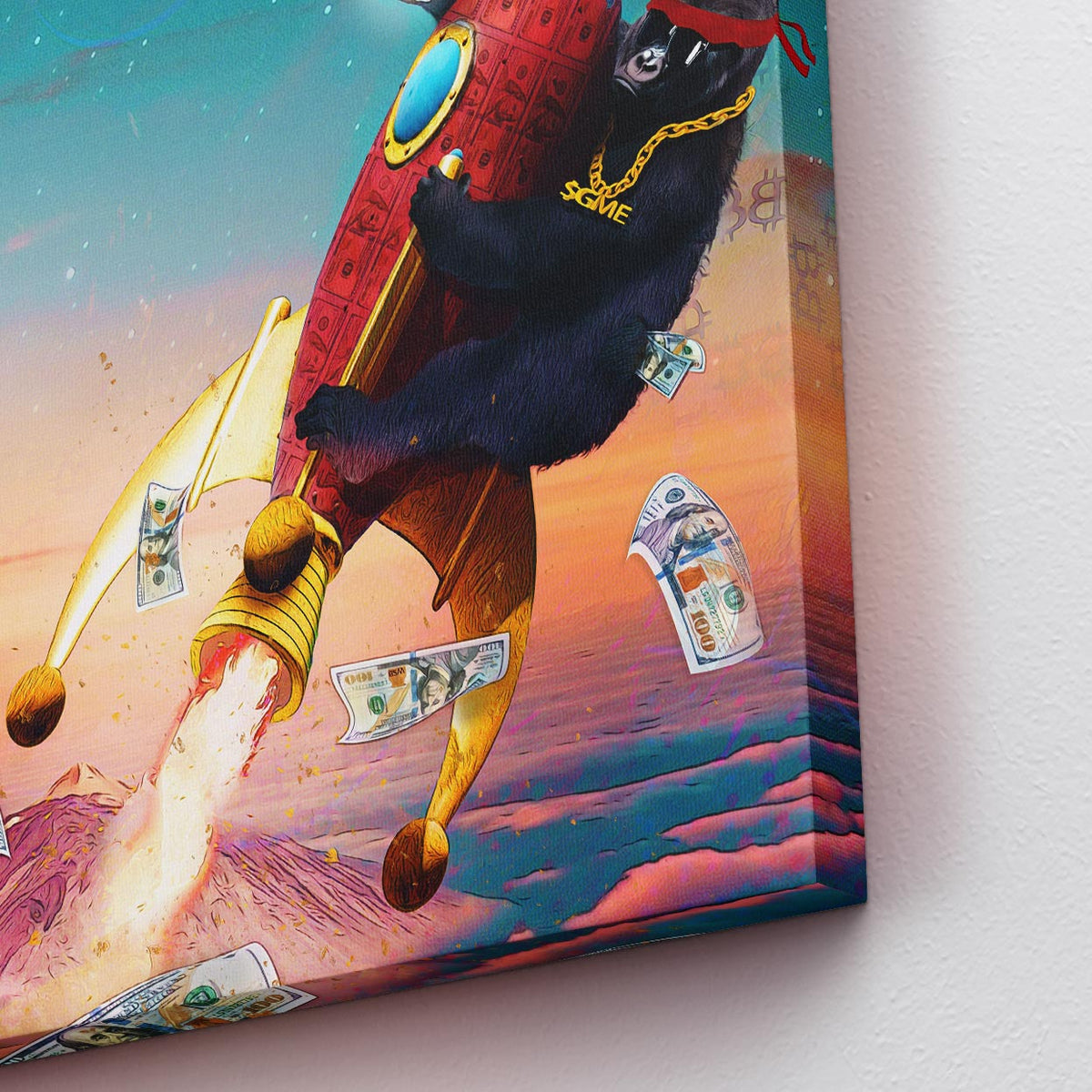 Diamond Hands To the Moon [$GME Chain] - Thedopeart Canvas