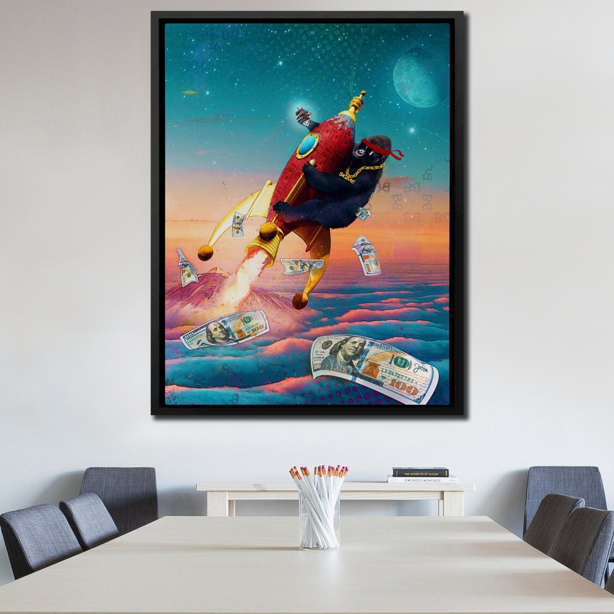 Diamond Hands To the Moon [$GME Chain] - Thedopeart Canvas