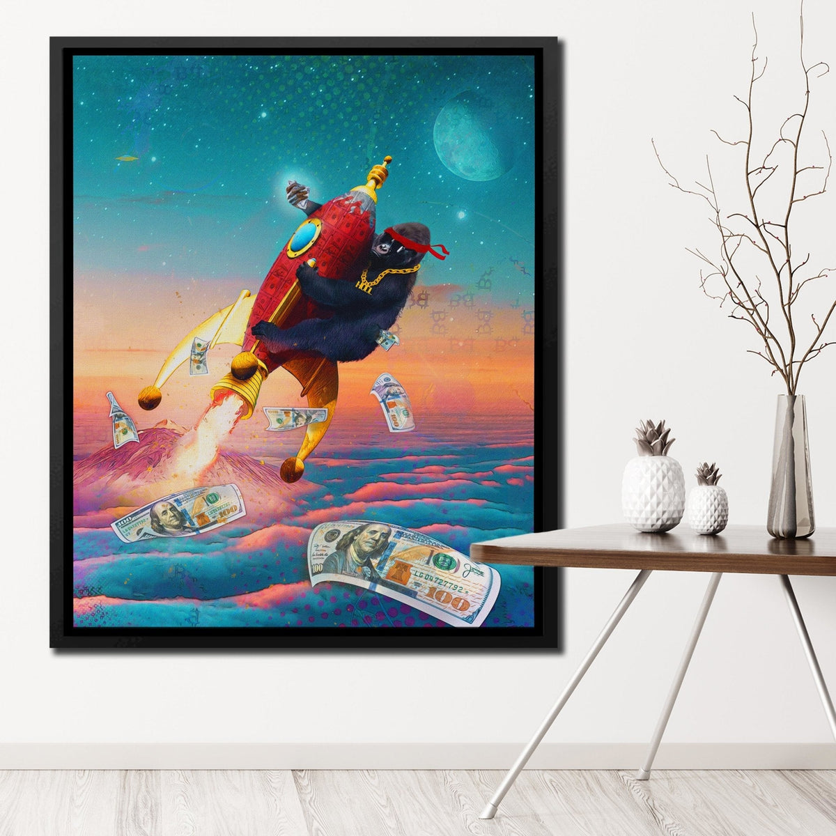 Diamond Hands To the Moon [HODL Chain] - Thedopeart Canvas