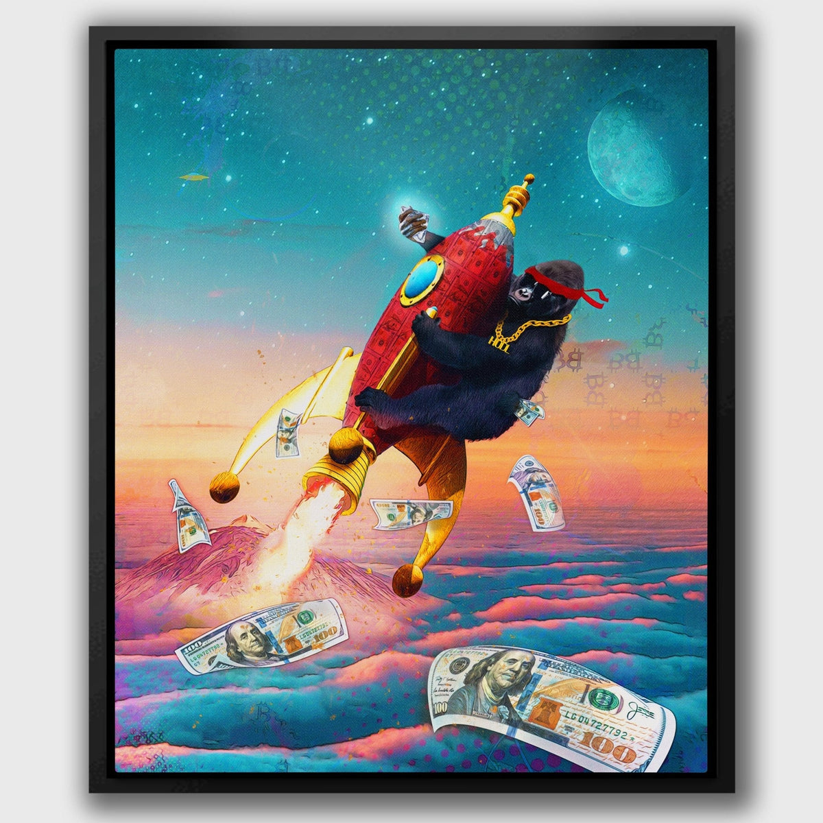 Diamond Hands To the Moon [HODL Chain] - Thedopeart Canvas