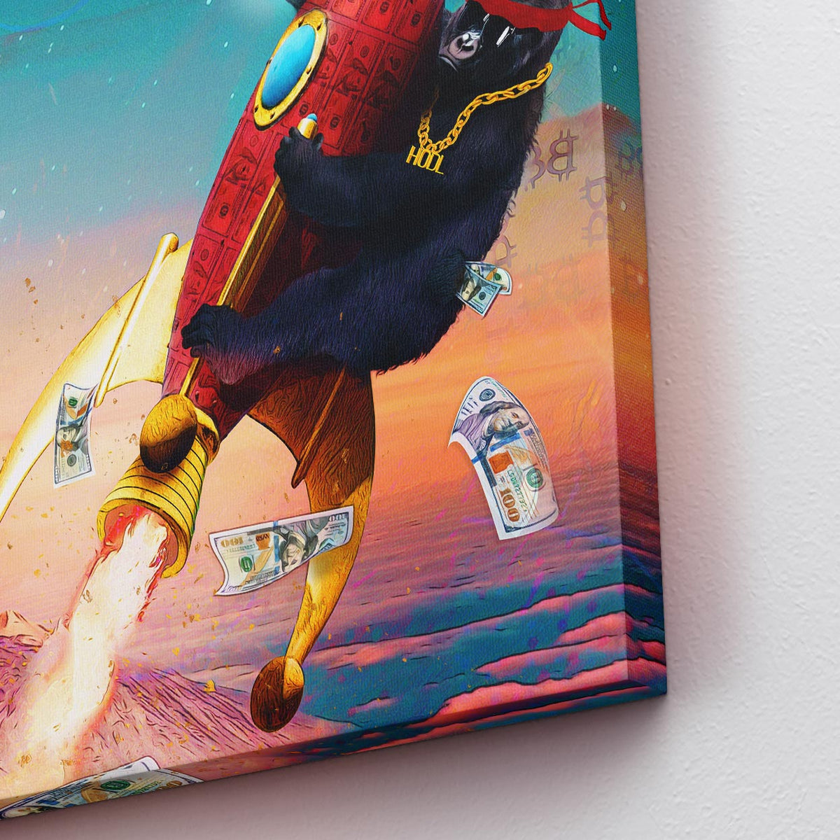 Diamond Hands To the Moon [HODL Chain] - Thedopeart Canvas